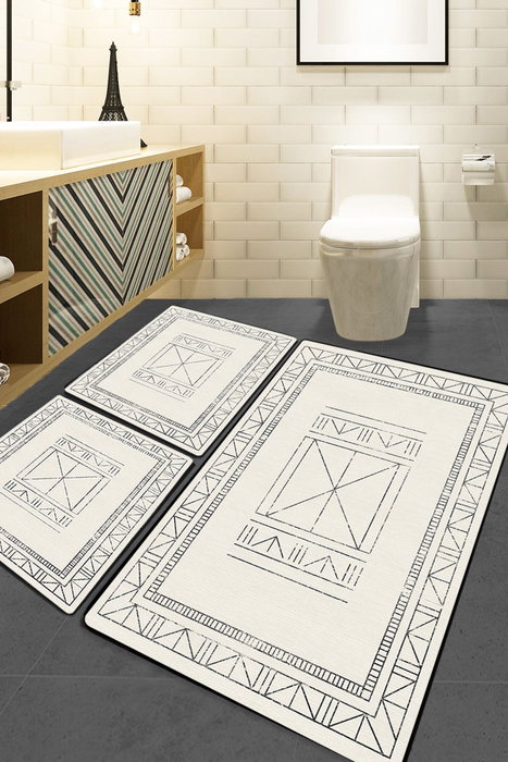 Mijölnir Juego de alfombrillas de baño Touch - Ecru (3 piezas) Mijölnir Juego de alfombrillas de baño Touch - Ecru (3 piezas)